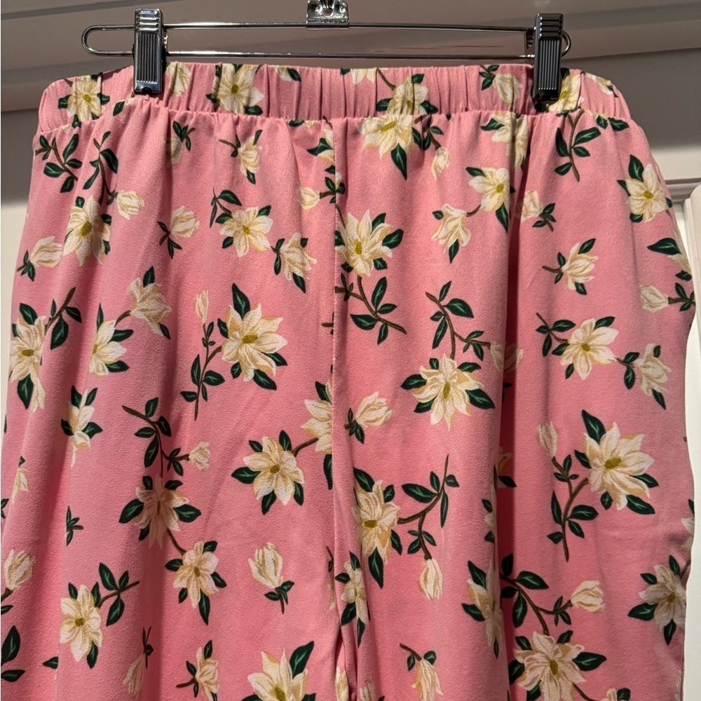 DRAPER JAMES Floral Pink Jogger Pants Size L Cottagecore Leisure Comfy Soft - Picture 9 of 15